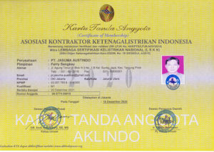 Indonesian Electricity Contractor Association Membership Certificate