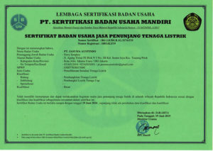 Maintenance Steam Power Plant Business Entity Certificate